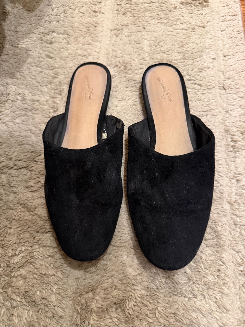 Universal Thread Men's Black Suede Slip-On Mules